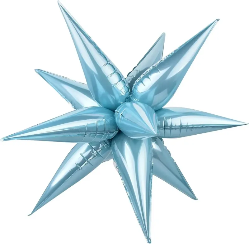 Foil Balloon Starburst Light Blue 40in