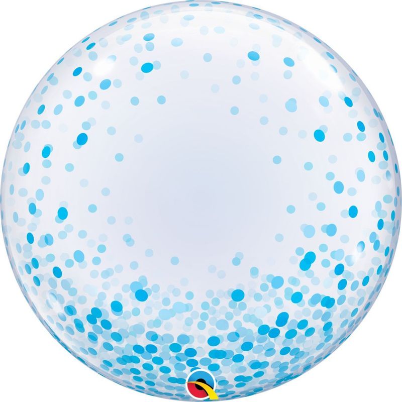 Bubble Balloon Blue Confetti Dots Deco 24in