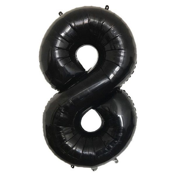 Foil Balloon Number 8 Black 34in