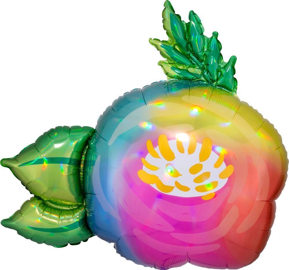 Foil Balloon Iridescent Beautiful Flower Holographic 30in