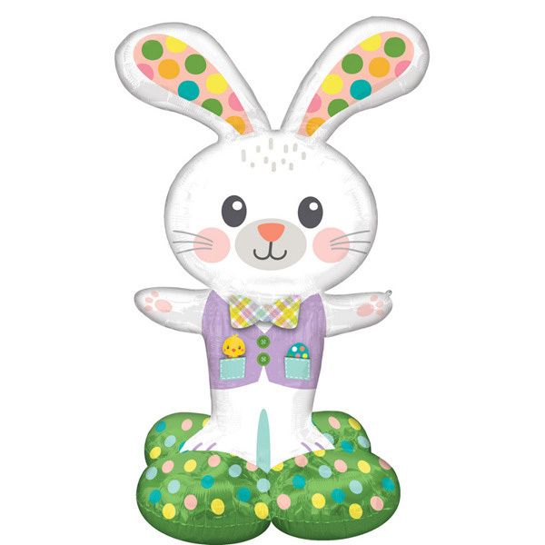 Foil Balloon Spotted Eater Bunny 29in