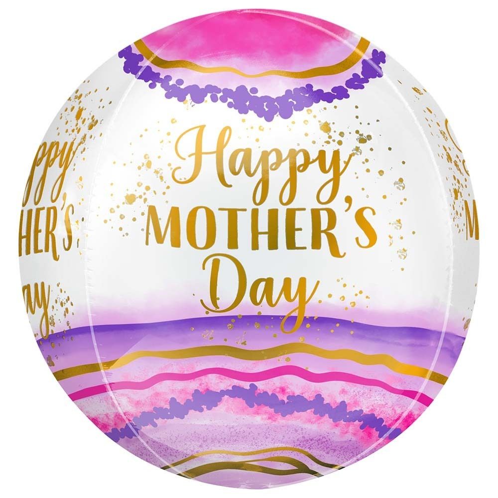 Foil Balloon Orbz Happy Mother's Day Geode 15in