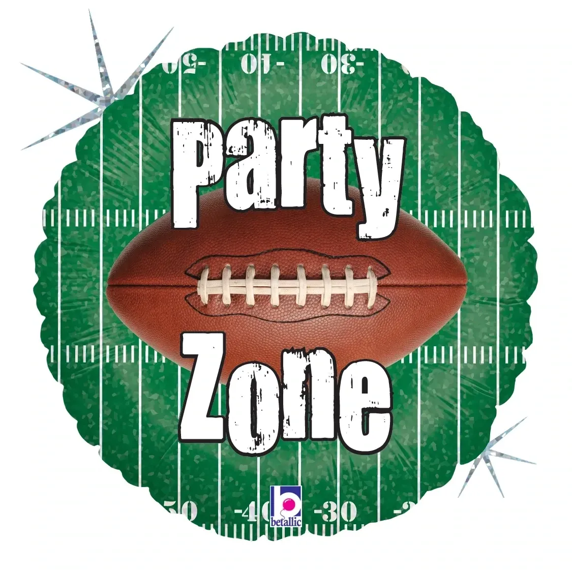 18" Party Zone Football Holographic