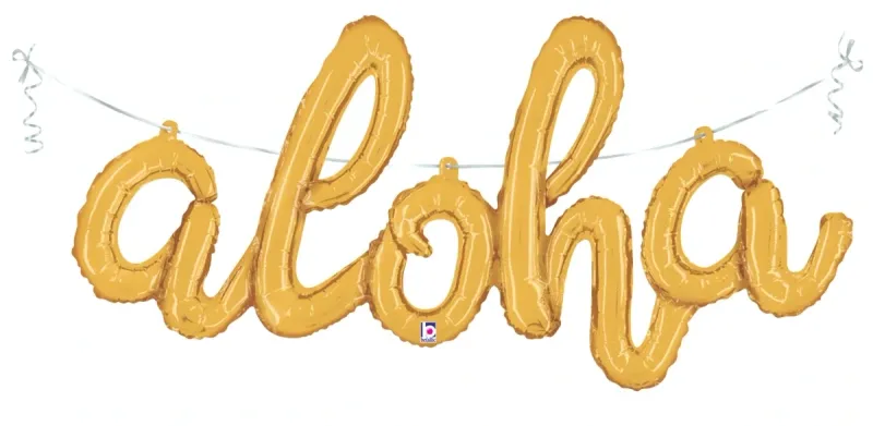 45" ALOHA SCRIPT GOLD