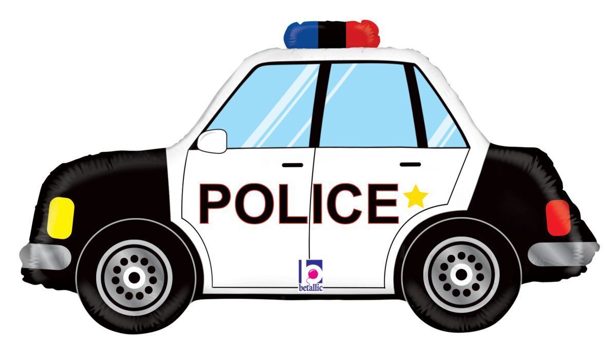 Foil Balloon Police Car Shape 34in