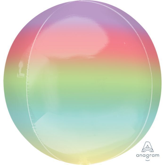 Foil Balloon Orbz Rainbow Ombre 15in