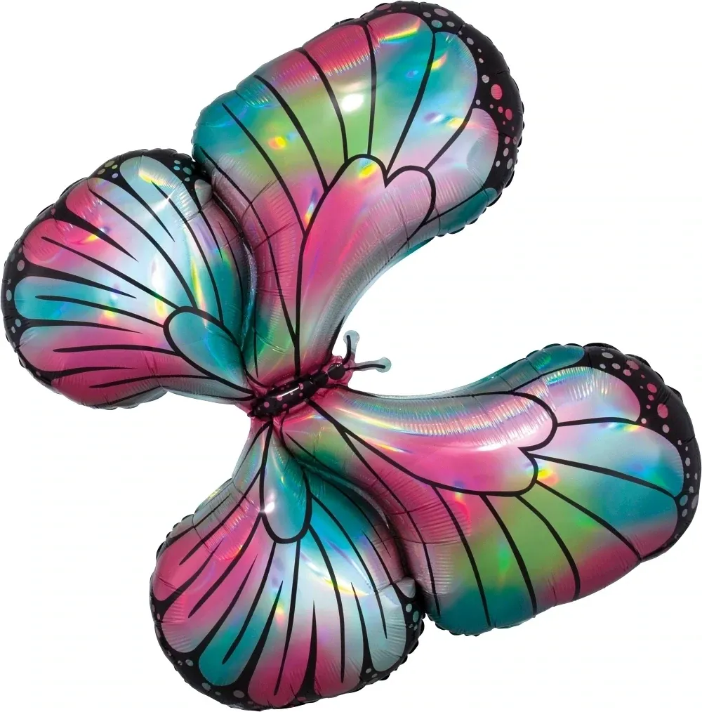 Iridescent Teal & Pink Butterfly Super Shape