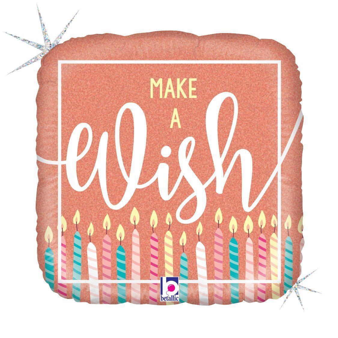 Foil Balloon Rose Gold Wish Holographic 18in