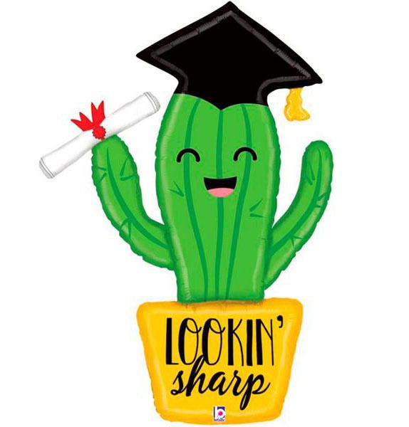 Foil Balloon Grad Cactus Shape 42in