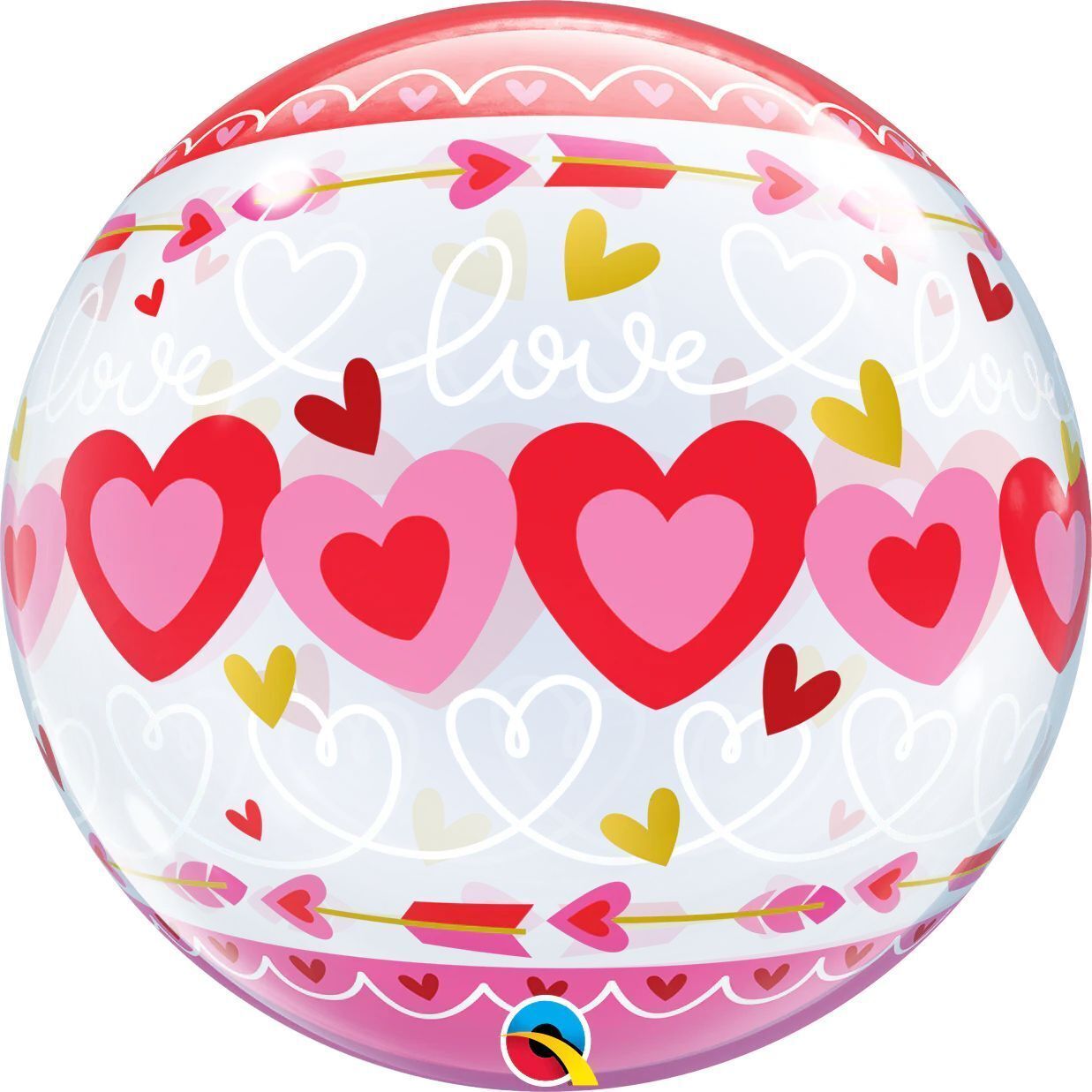 Bubble Balloon Love Connected Hearts 22in