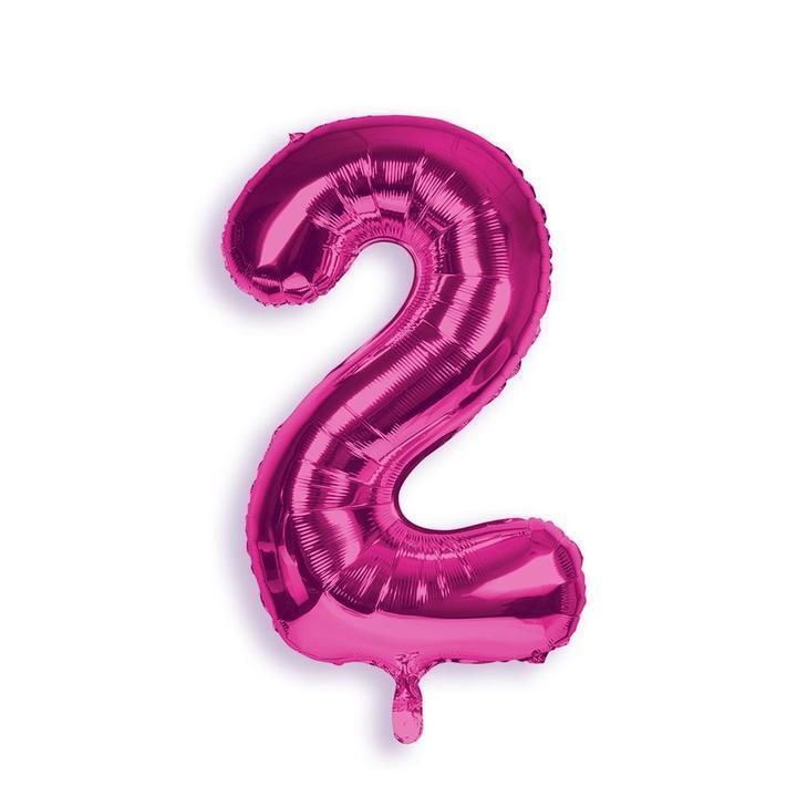 Foil Balloon Number 2 Hot Pink 34in