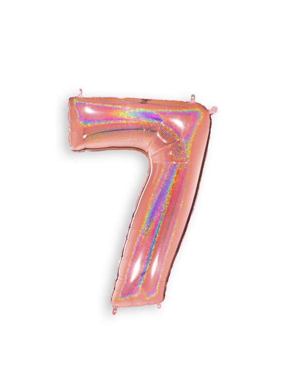 Foil Balloon Number 7 Rose Gold 34in