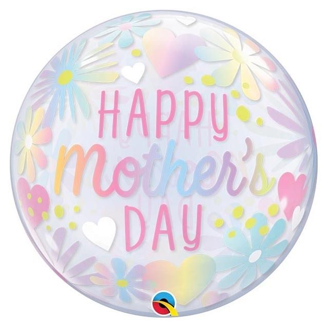 Bubble Balloon Mother's Day Floral Pastel 22in