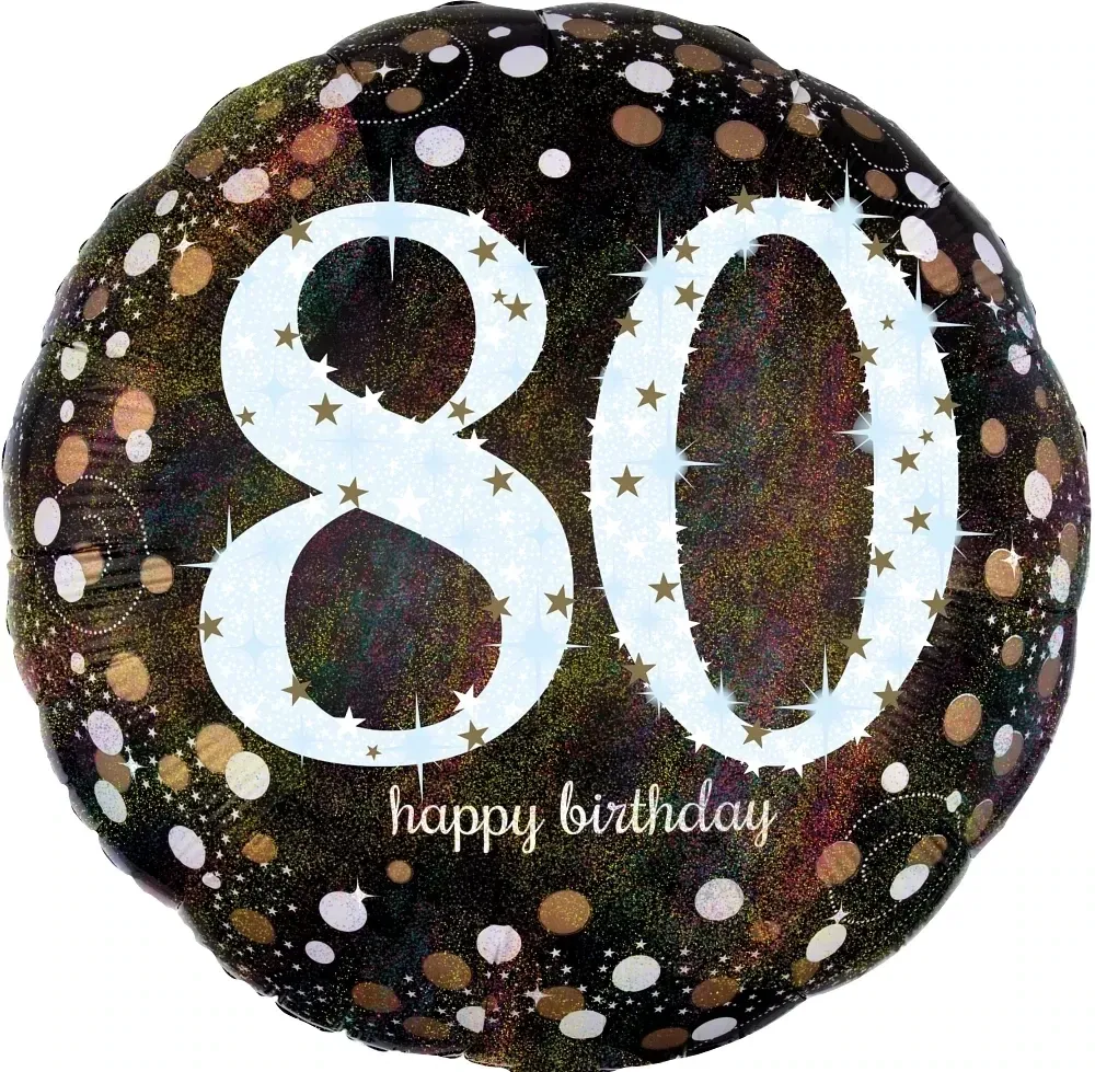 28" Sparkling Birthday 80 Holographic