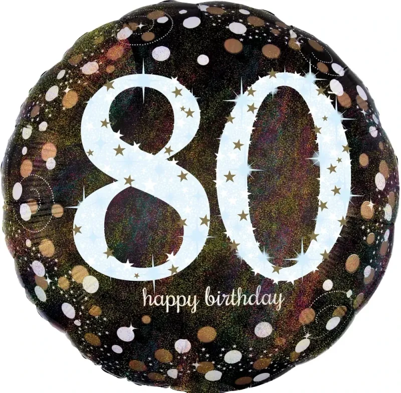 28" Sparkling Birthday 80 Holographic