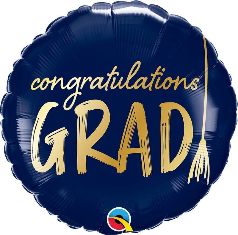 Foil Balloon Round Congratulations Grad Tassel 18in