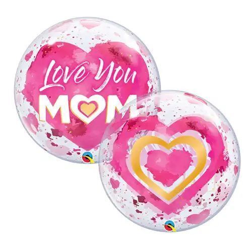 Bubble Balloon Love You M(Heart)M Pink 22in