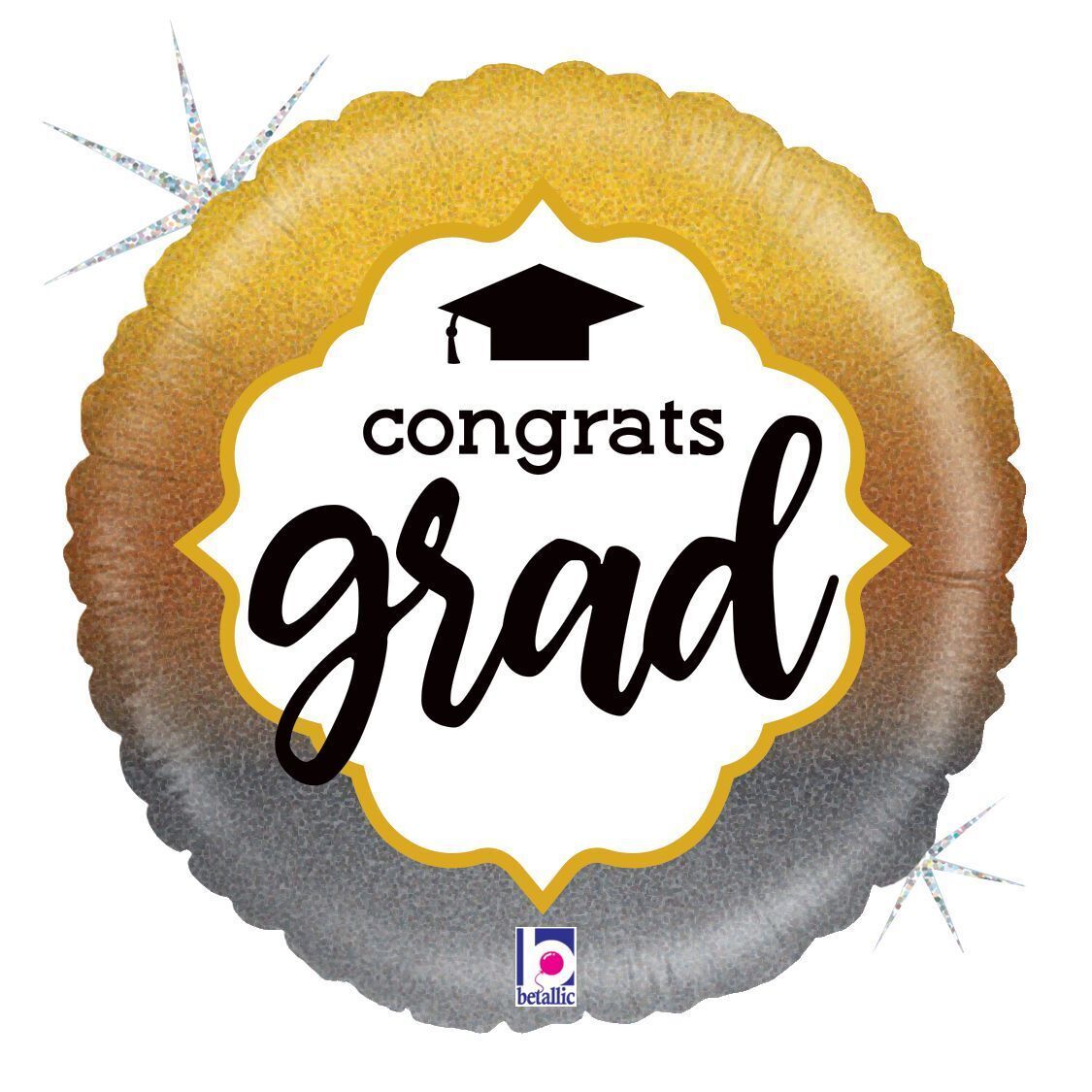 Foil Balloon Round Metallic Ombre Grad Glitter Holographic 18in