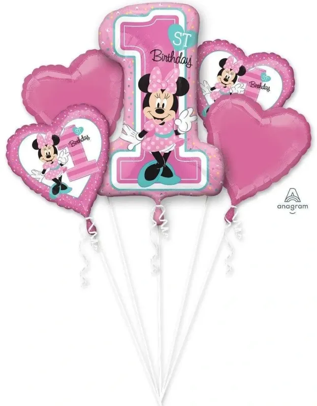 Minnie 1st Birthday Bouquet Of Balloons