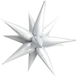 Foil Balloon Starburst White 26in