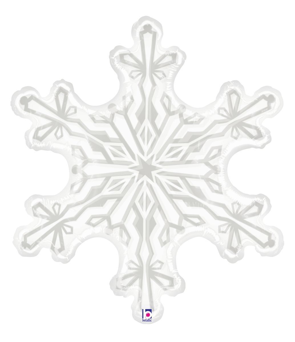 Foil Balloon Clear Snowflake Shape 38in