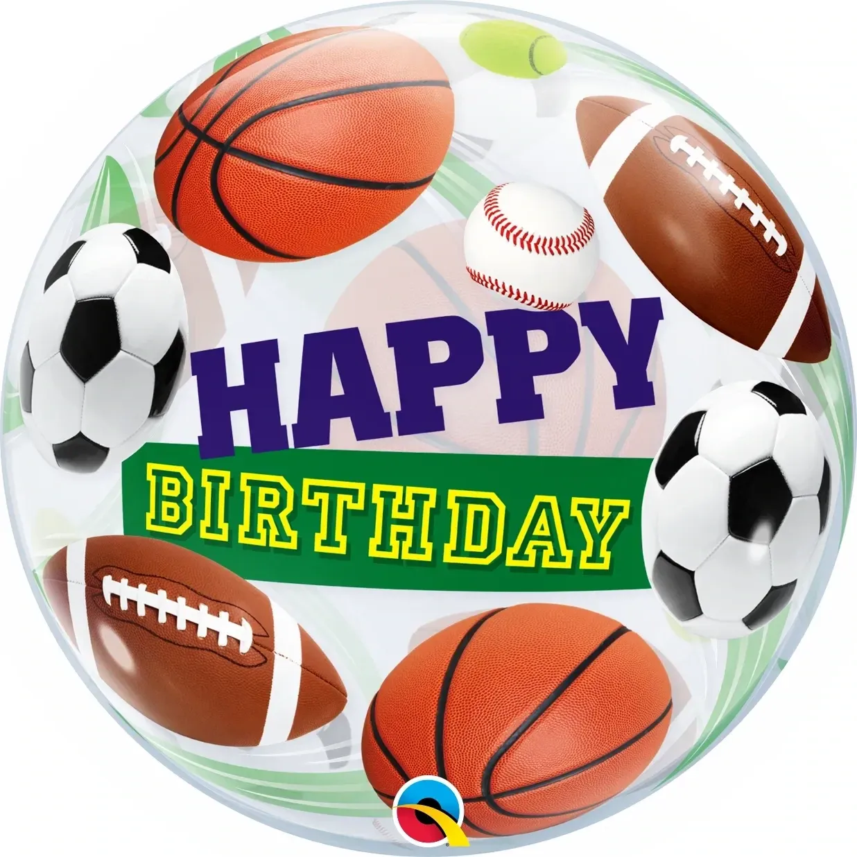 22" Birthday Sports Balls Bubble Balloon