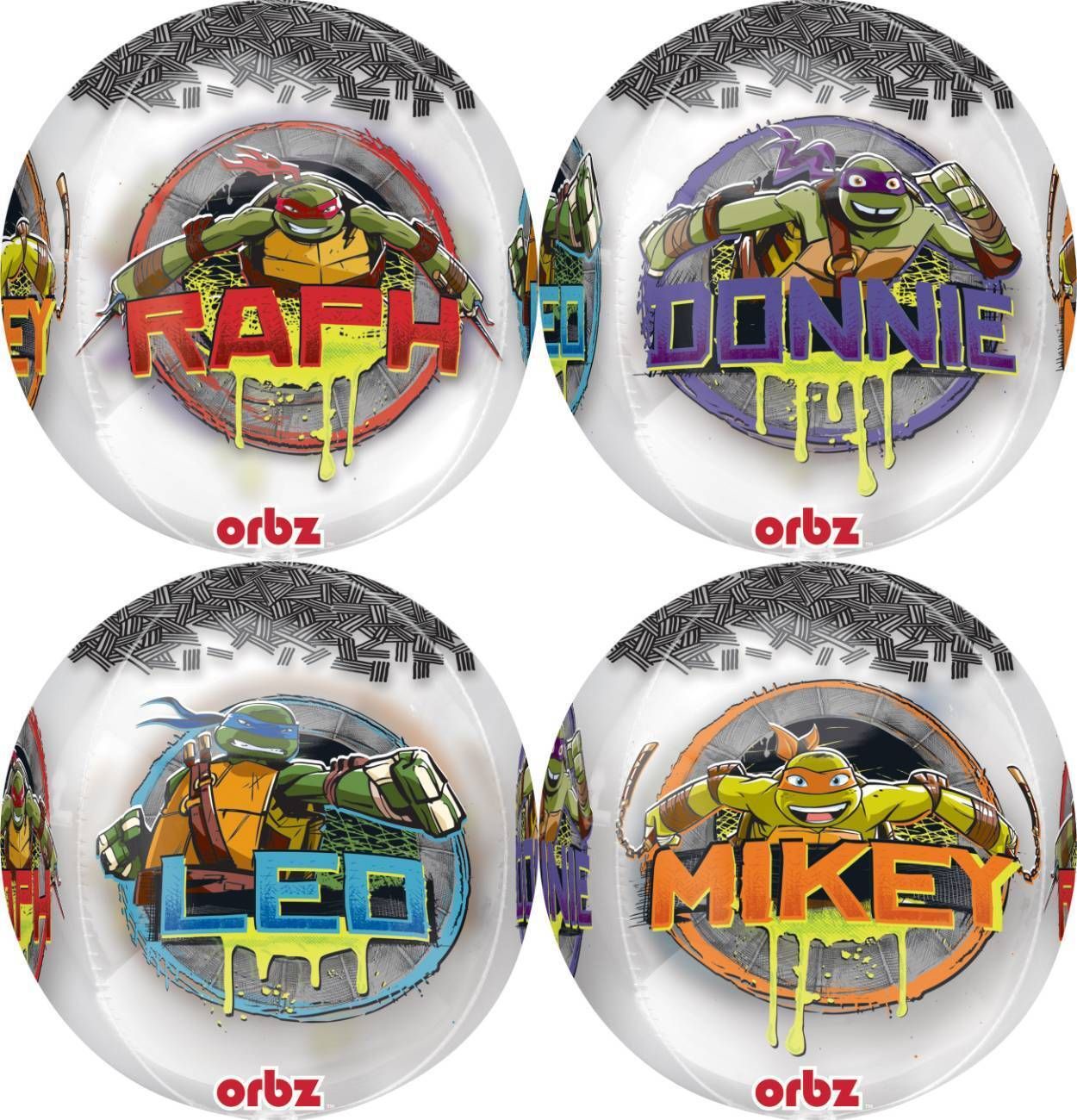 Foil Balloon Orbz Teenage Mutant Ninja Turtles 15in