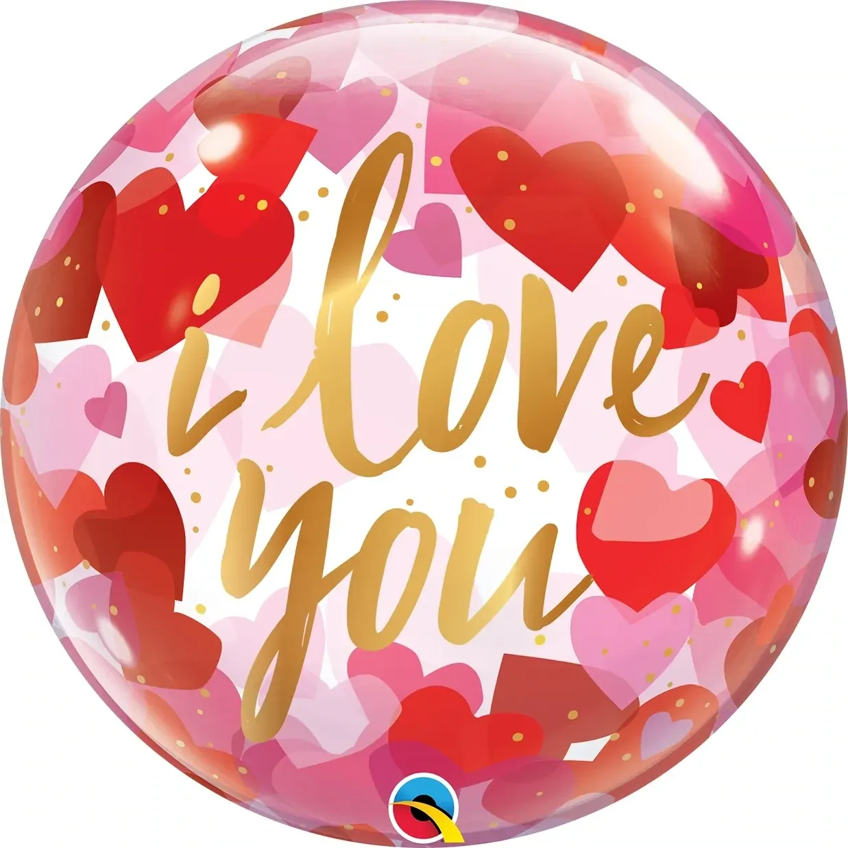Bubble Balloon I Love You Paper Hearts 22in