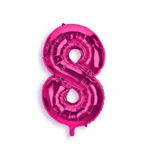 Foil Balloon Number 8 Hot Pink 34in