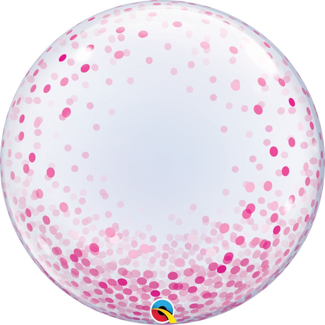 Bubble Balloon Pink Confetti Dots Deco 24in