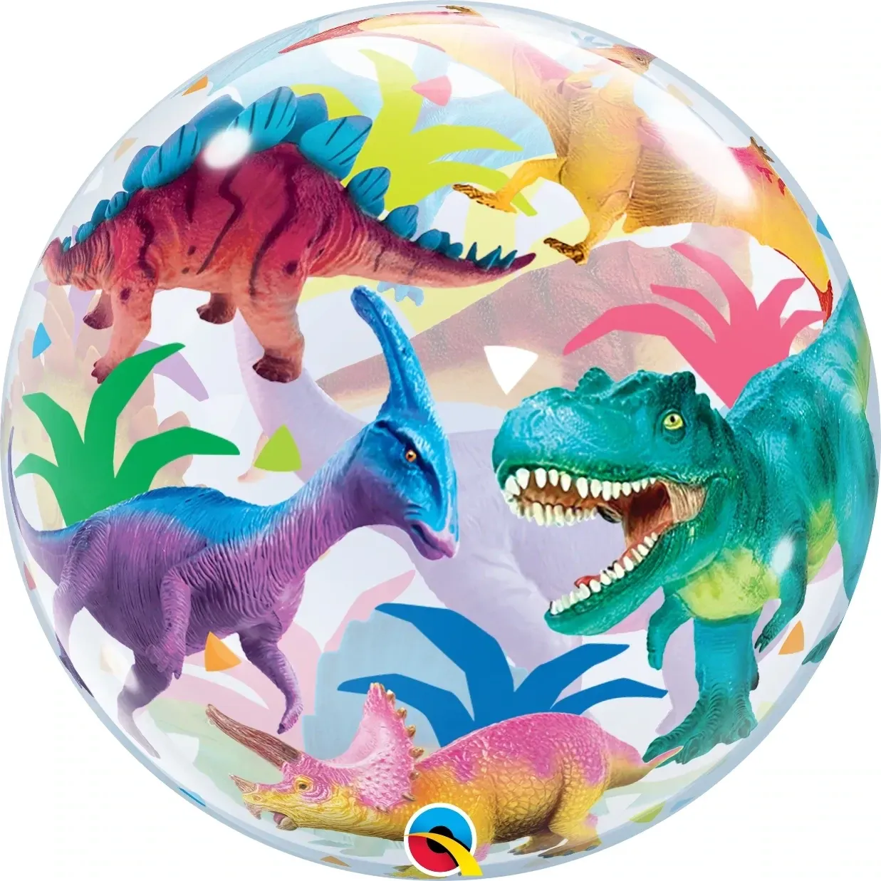 Bubble Balloon Colorful Dinosaurs 22in