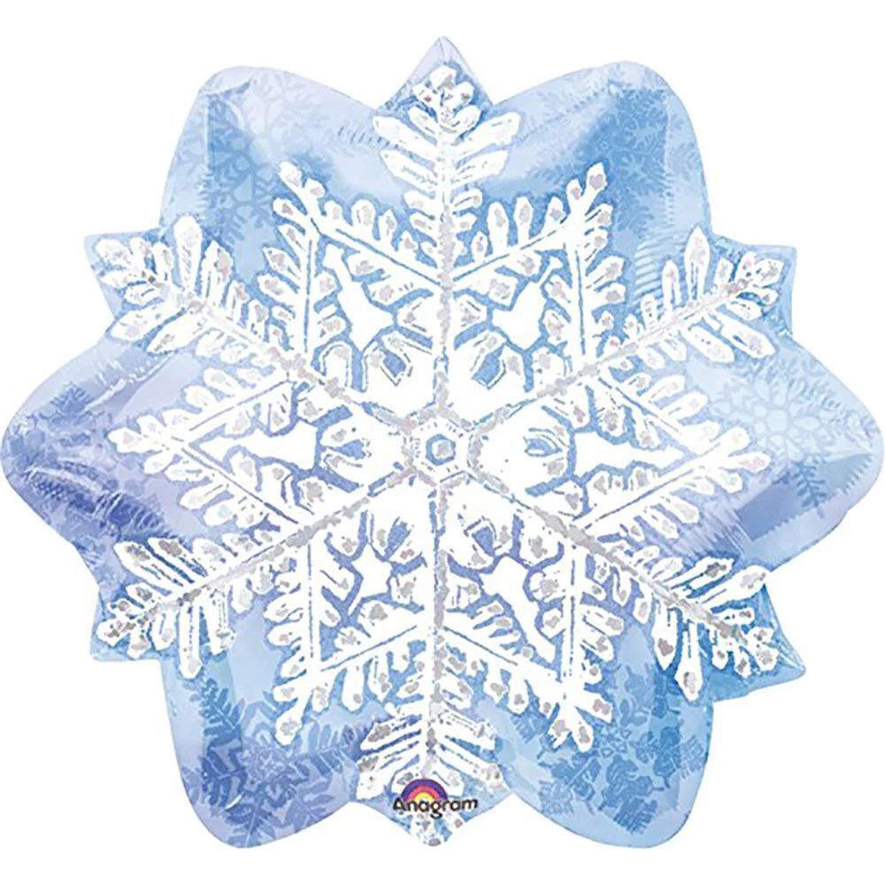 Foil Balloon Star Let It Snow Snowflake Shape 18in