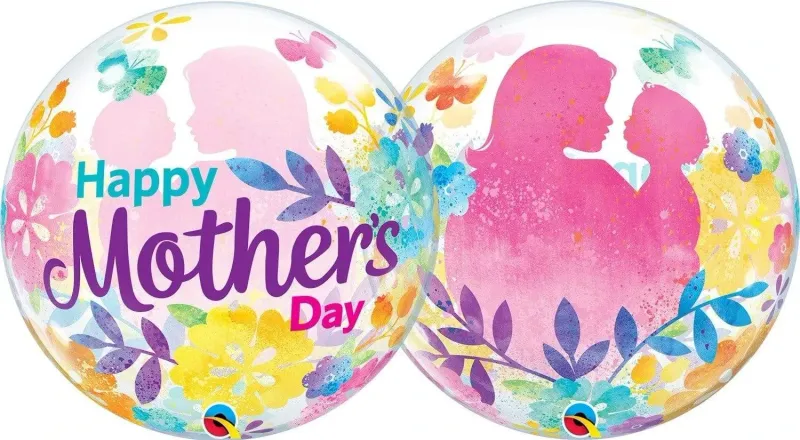 Bubble Balloon Mother's Day Silhouette 22in
