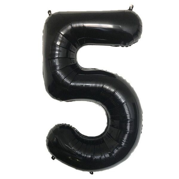 Foil Balloon Number 5 Black 34in