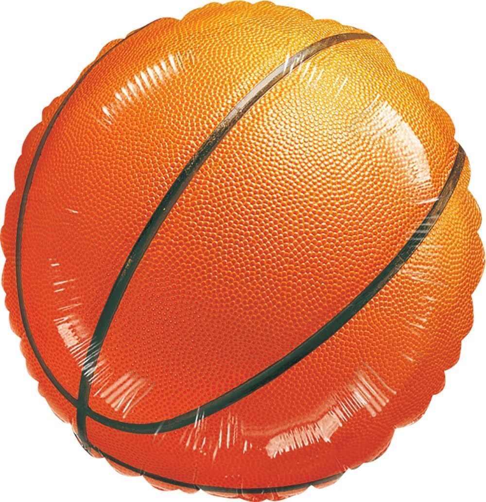 Foil Balloon Round Championship Basketball Flat 18in