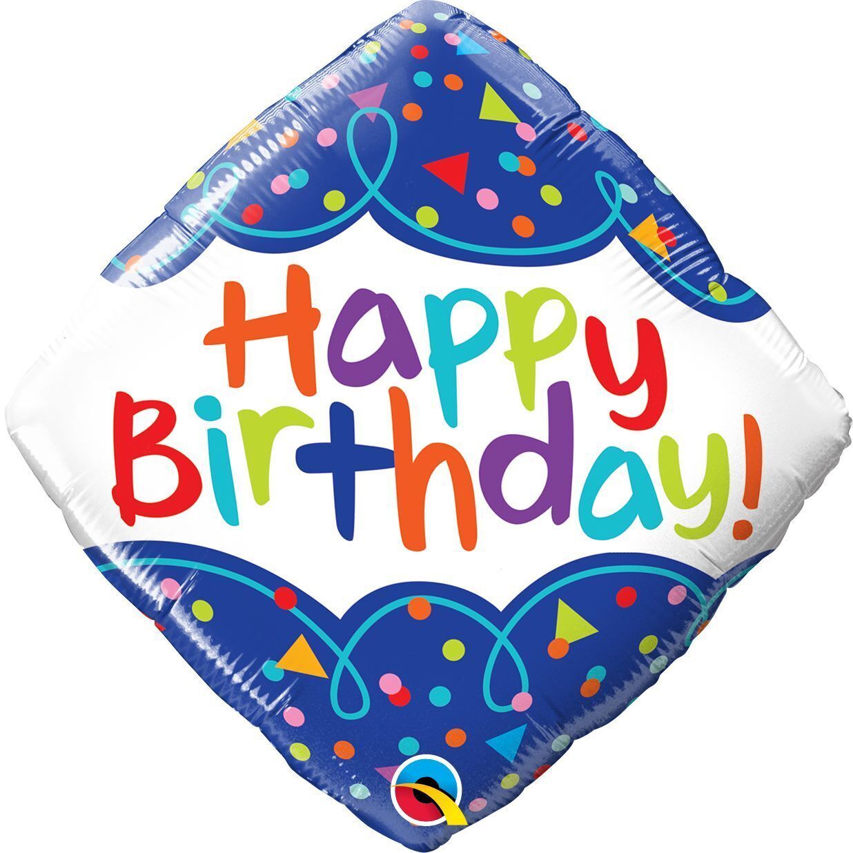 Foil Balloon Birthday Scribble Confetti Diamond 18in