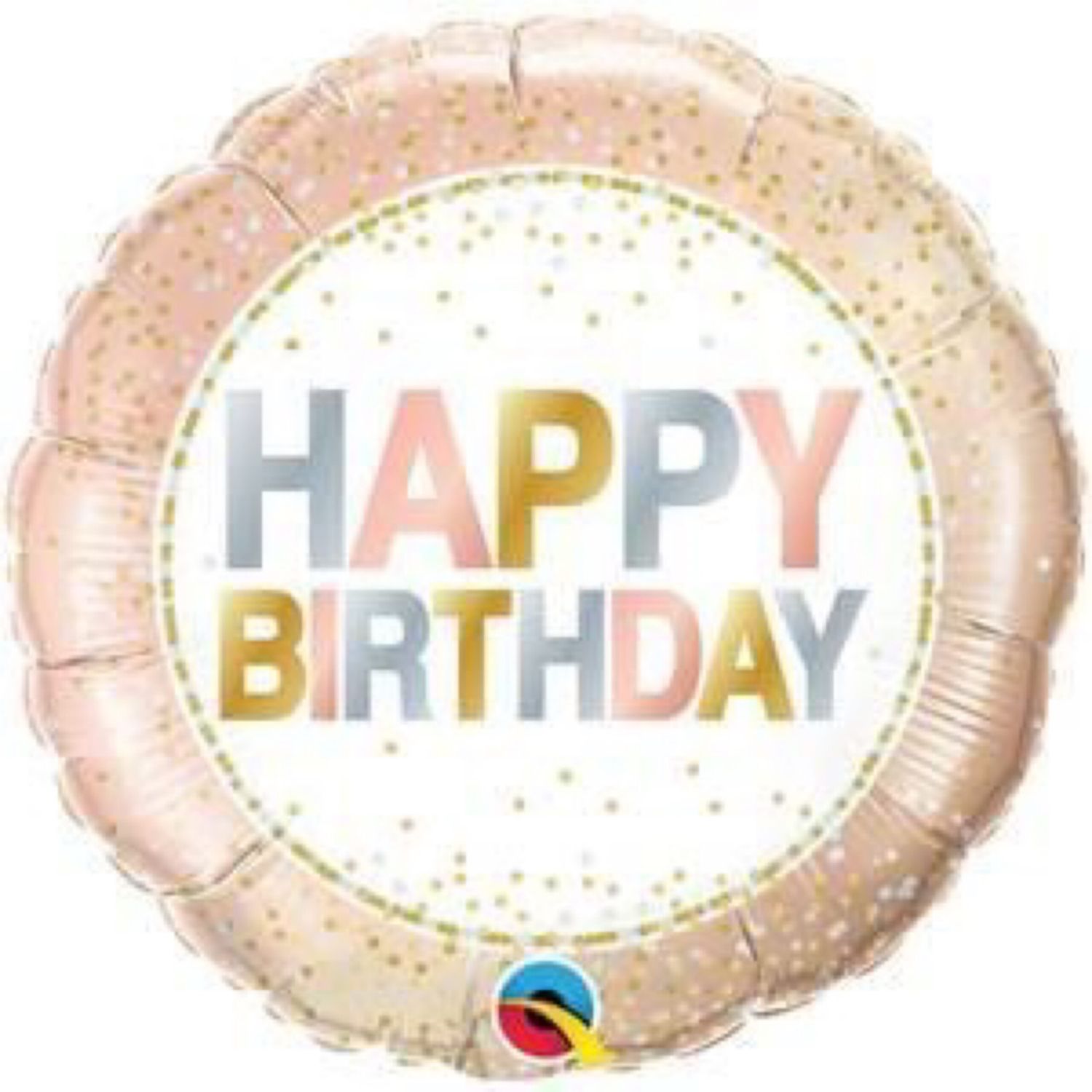 Foil Balloon Round Birthday Metallic Dots 18in