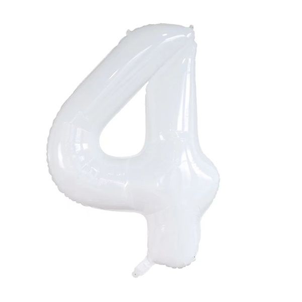 Foil Balloon Number 4 White 34in