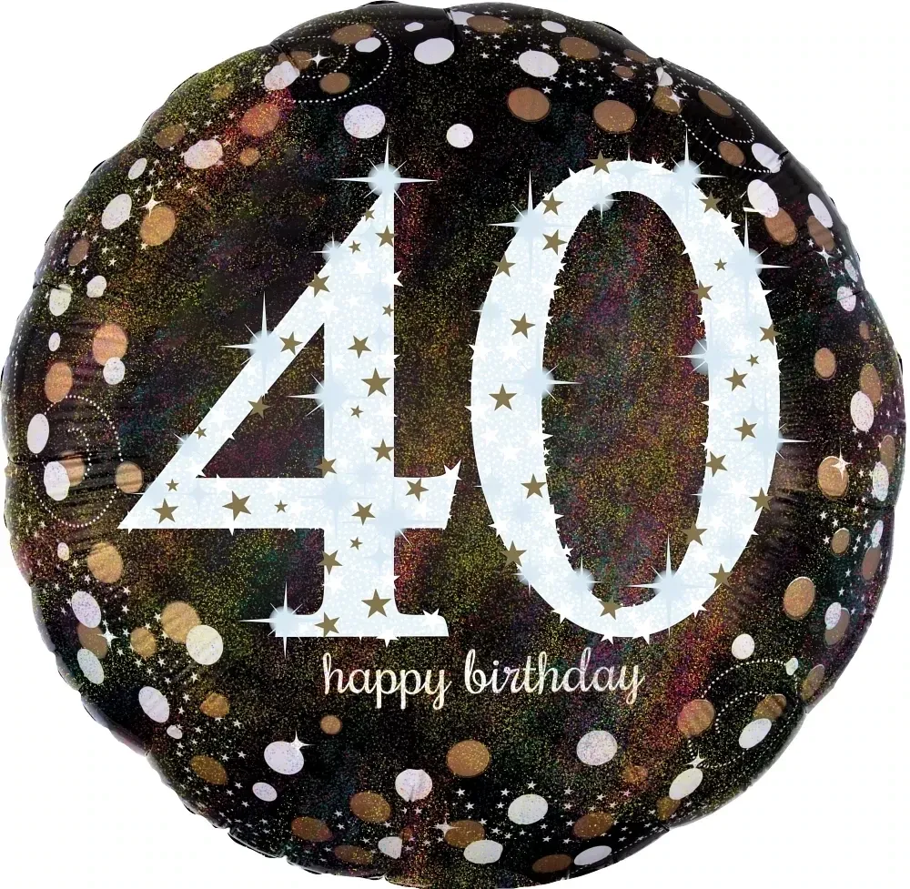 28"Sparkling Birthday 40 Holographic
