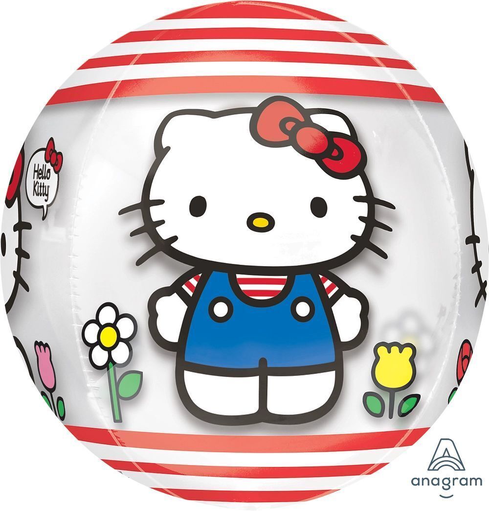 Foil balloon Orbz Clear Hello Kitty 15in