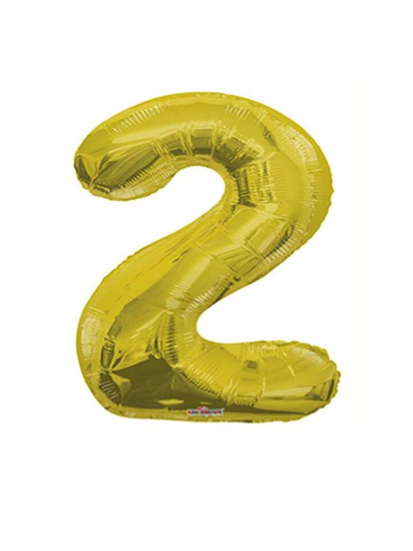 Foil Balloon Number 2 Gold 34in