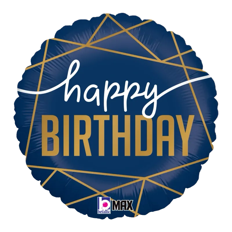 Foil Balloon Navy Birthday 18in