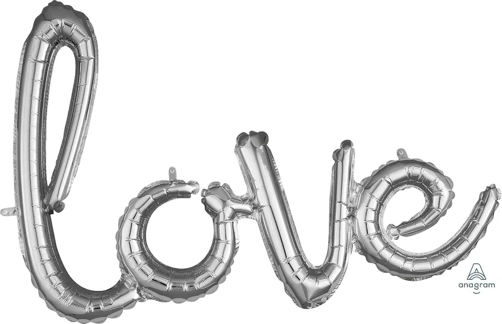 Foil Balloon Phrase 'Love' Script 31in