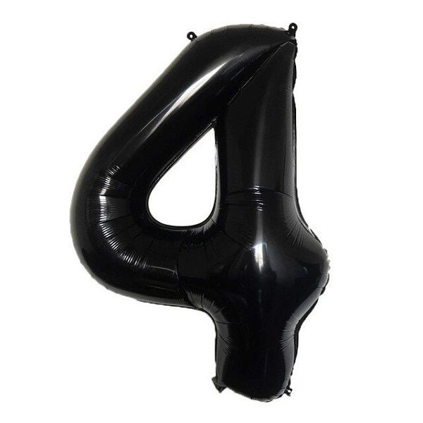 Foil Balloon Number 4 Black 34in