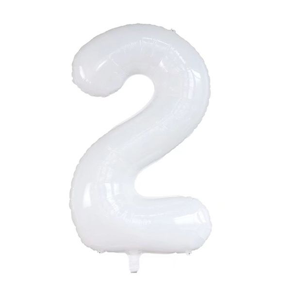 Foil Balloon Number 2 White 34in