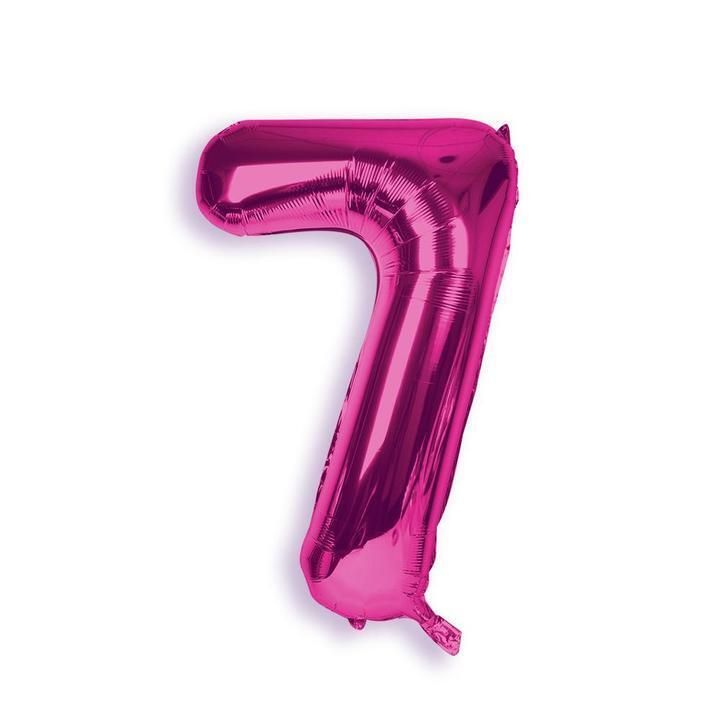 Foil Balloon Number 7 Hot Pink 34in