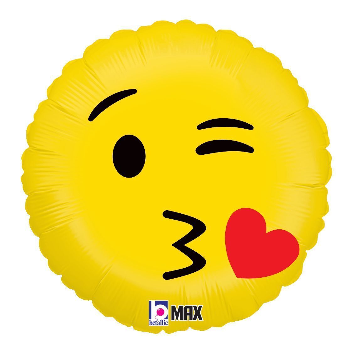 Foil Balloon Round Emoji Kiss Max Float 18in