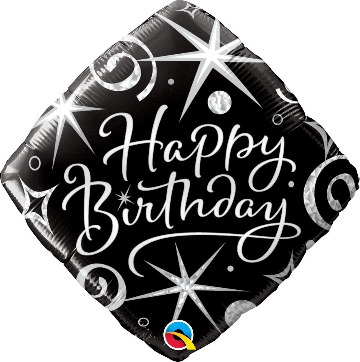 Foil Balloon Birthday Elegant Sparkle & Swirls Diamond 18in