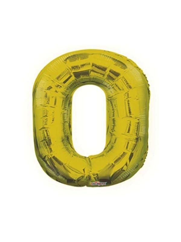 Foil Balloon Number 0 Gold 34in