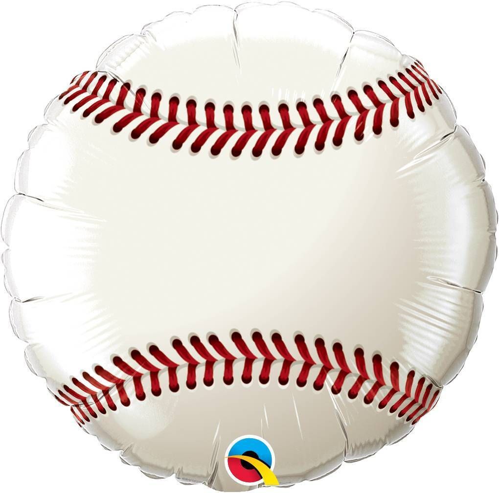 Foil Balloon Round Baseball Flat 18in